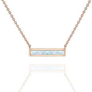14K Gold Plated Thin Bar Green/White Created Opal